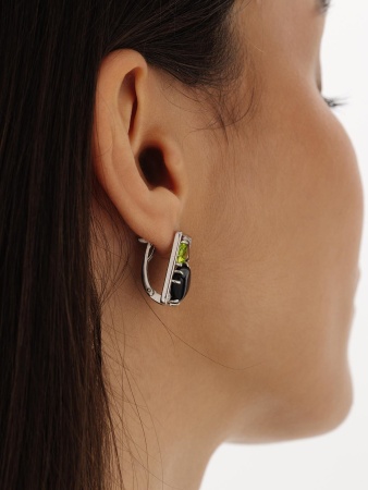 Купить оптом серьги из серебра с агатами, ситаллами и фианитами 2340391177-20 от Krasnoe