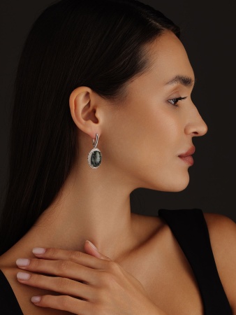 Купить оптом серьги из серебра с серафинитами 2340920963 от Krasnoe