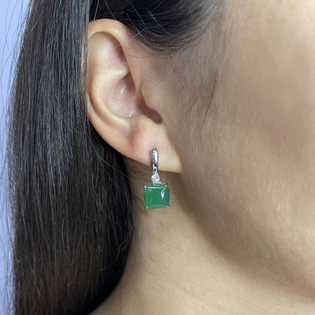 Купить оптом серьги из серебра с агатами и фианитами 2340390380-60 от Krasnoe