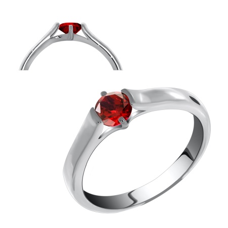Купить оптом кольцо из серебра с гранатом 1340150252 от Krasnoe