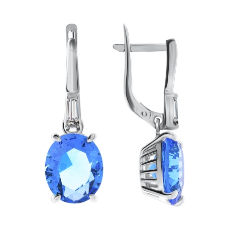 Купить оптом серьги из серебра с кварцем и фианитами 2340180220-7 от Krasnoe