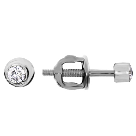 Купить оптом пусеты из серебра с фианитами 2340204083 от Krasnoe