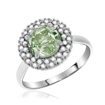 Купить оптом кольцо из серебра с кристалл ювелирныйом и фианитами 1340290147-69 от Krasnoe