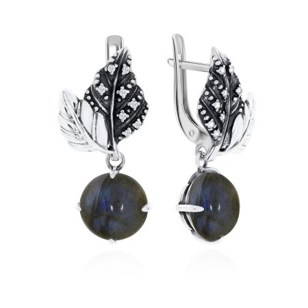 Купить оптом серьги из серебра с лабрадоритами и фианитами 2310Л02265 от Krasnoe