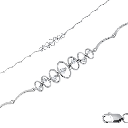 Купить оптом браслет из серебра с фианитами 4340206148-17 от Krasnoe