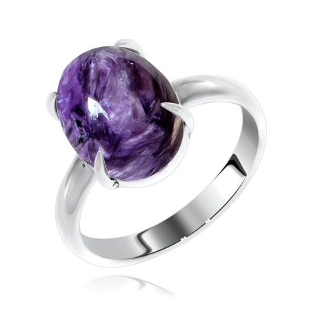 Купить оптом кольцо из серебра с чароитом 1340462314 от Krasnoe