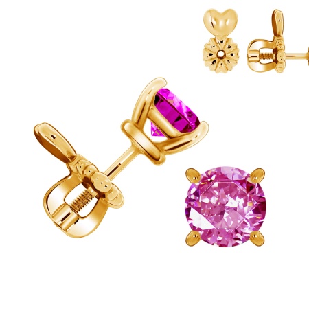 Купить оптом пусеты из серебра с топазами П320070470-30 от Krasnoe