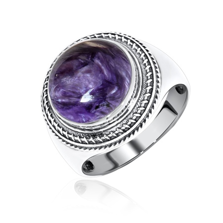 Купить оптом кольцо из серебра с чароитом 1310460954 от Krasnoe