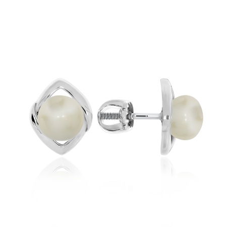 Купить оптом пусеты из серебра с жемчугами 2340051221 от Krasnoe