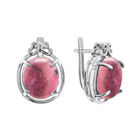Купить оптом серьги из серебра с родонитами 2340450111 от Krasnoe