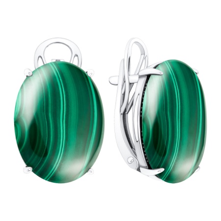 Купить оптом серьги из серебра с малахитами 2340385722 от Krasnoe