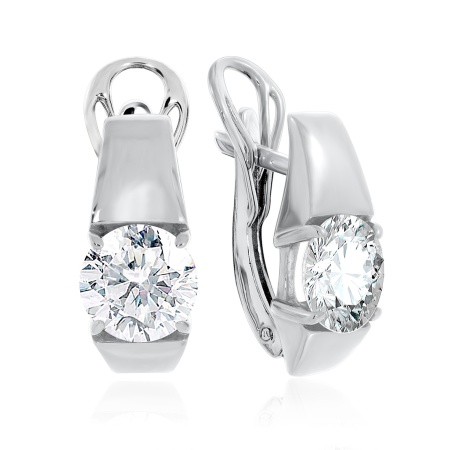 Купить оптом серьги из серебра с фианитами 2340201118 от Krasnoe