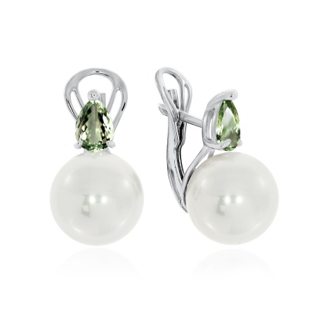 Купить оптом серьги из серебра с жемчугами и фианитами 2340241396-68 от Krasnoe