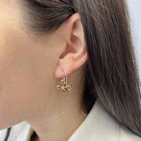 Купить оптом серьги из серебра с цитринами 2340111090 от Krasnoe