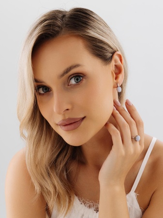 Купить оптом серьги из серебра с агатами 2340395771-9 от Krasnoe