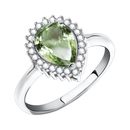 Купить оптом кольцо из серебра с кварцем и фианитами 1340180148-69 от Krasnoe