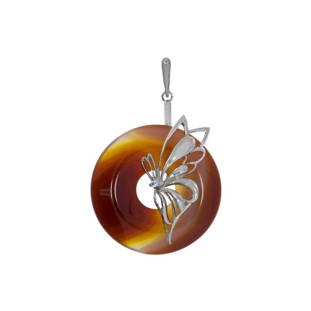 Купить оптом подвеска из серебра с агатом и фианитами 3340391985 от Krasnoe