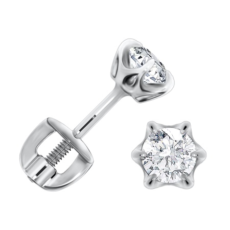 Купить оптом пусеты из серебра с фианитами П340200340 от Krasnoe