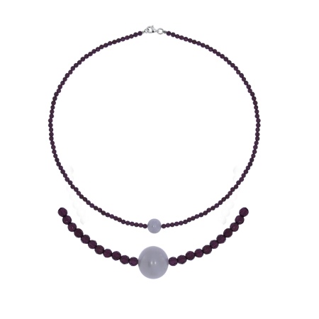 Купить оптом колье из серебра с жемчугом и гранатами 8340156105-45 от Krasnoe