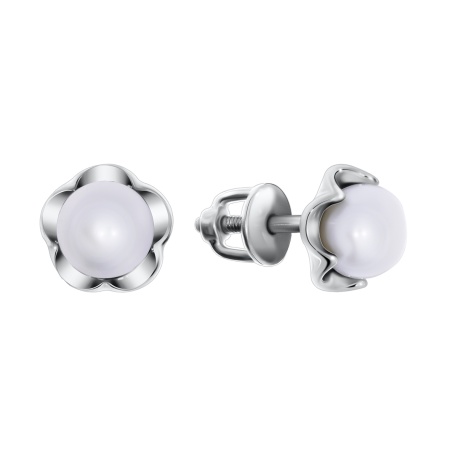 Купить оптом пусеты из серебра с жемчугами 2340243528 от Krasnoe