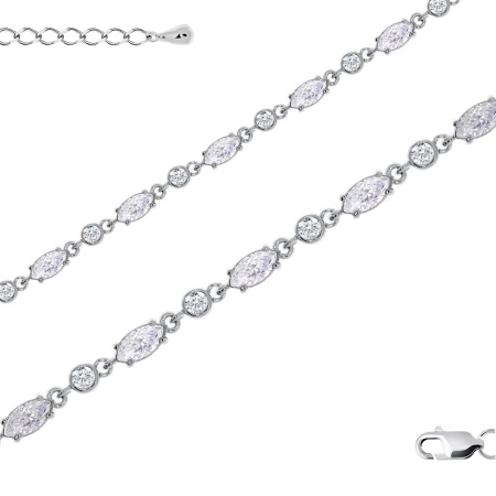 Купить оптом браслет из серебра с фианитами 4340202510л-18 от Krasnoe