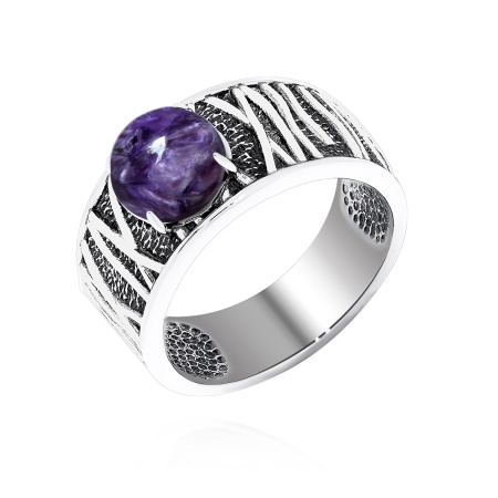 Купить оптом кольцо из серебра с чароитом 1310461752 от Krasnoe