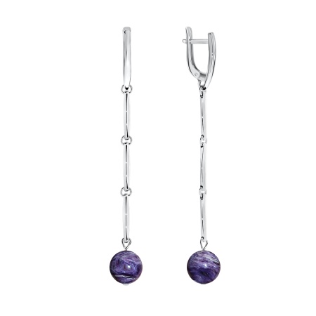 Купить оптом серьги из серебра с чароитами 2340460748 от Krasnoe