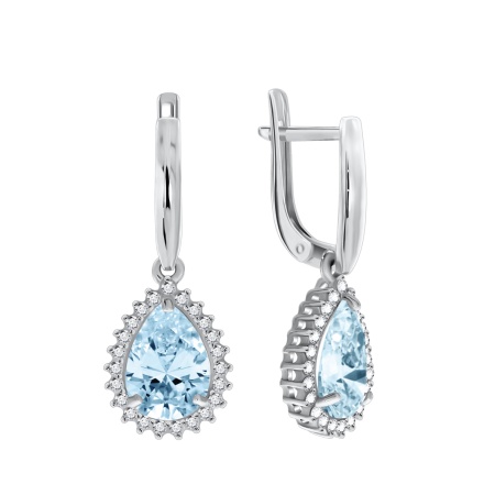 Купить оптом серьги из серебра с кварцем и фианитами 2340180148-70 от Krasnoe