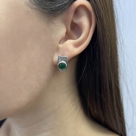 Купить оптом серьги из серебра с агатами 2310392391-60 от Krasnoe