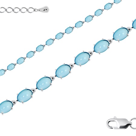 Купить оптом браслет из серебра с кошачий глазами 4340262320-17-70 от Krasnoe