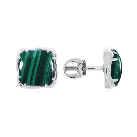 Купить оптом пусеты из серебра с малахитами 2340381216 от Krasnoe