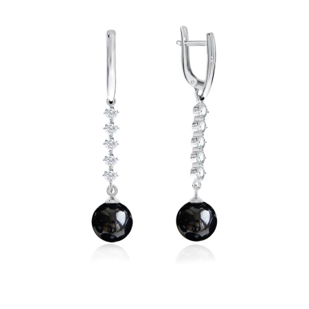 Купить оптом серьги из серебра с агатами и фианитами 2340391040-20 от Krasnoe