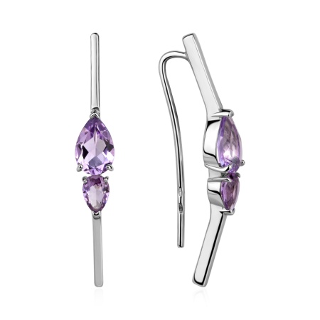 Купить оптом серьги из серебра с аметистами 2340066479 от Krasnoe