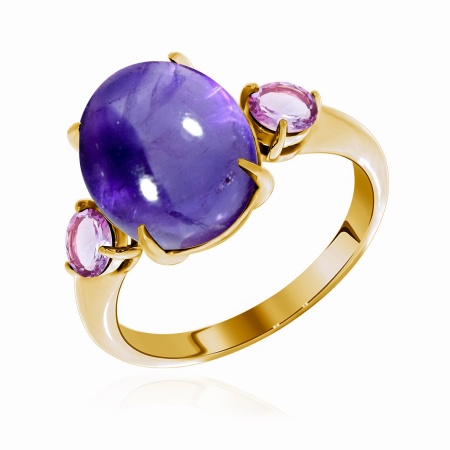 Купить оптом кольцо из серебра с натуральным корундом и фианитами 1320220367-90 от Krasnoe