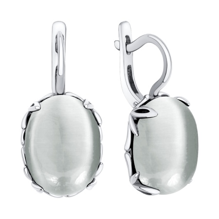 Купить оптом серьги из серебра с кошачий глазами 2340265749-21 от Krasnoe