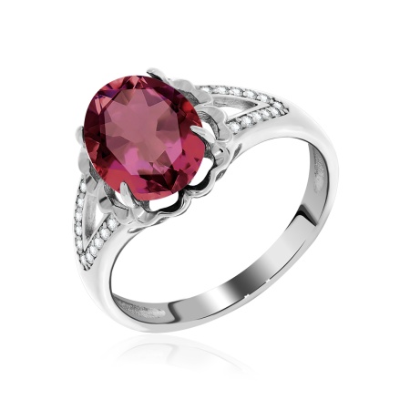 Купить оптом кольцо из серебра с кристалл ювелирныйом и фианитами 1340291213л-33 от Krasnoe