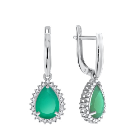 Купить оптом серьги из серебра с агатами и фианитами 2340390148л-60 от Krasnoe