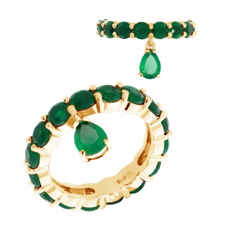 Купить оптом кольцо из серебра с агатами 1320391314-60-165 от Krasnoe