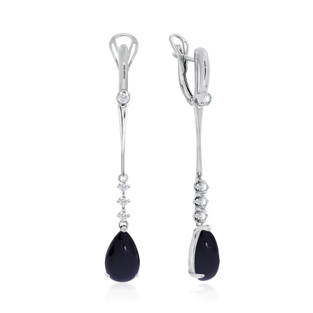 Купить оптом серьги из серебра с агатами и фианитами 2340391209-20 от Krasnoe