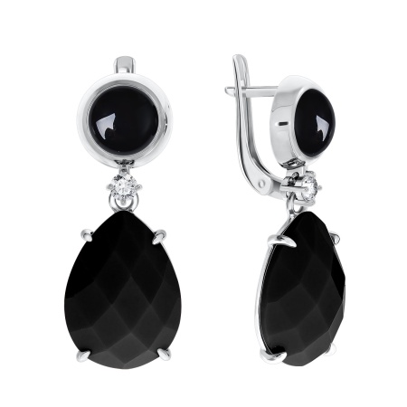 Купить оптом серьги из серебра с агатами и фианитами 2340390501-1-20 от Krasnoe