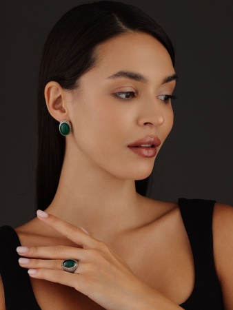 Купить оптом серьги из серебра с агатами 2310390969-60 от Krasnoe