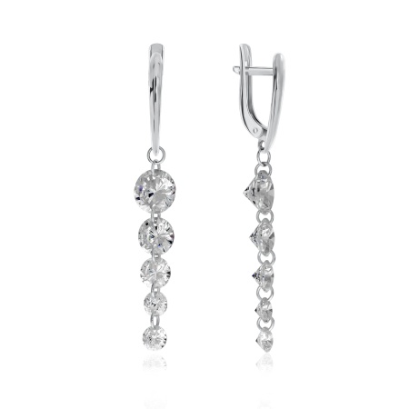 Купить оптом серьги из серебра с фианитами 2340200606 от Krasnoe