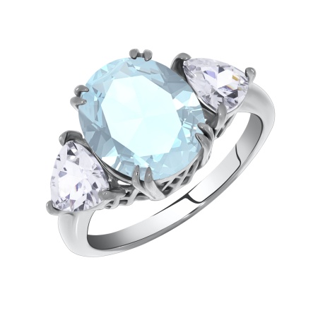 Купить оптом кольцо из серебра с кристалл ювелирныйом и фианитами 1340290223-70 от Krasnoe