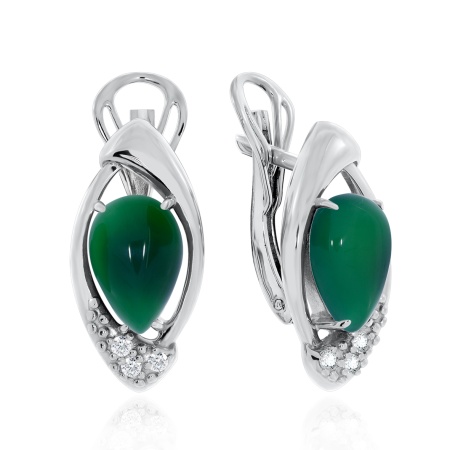 Купить оптом серьги из серебра с агатами и фианитами 2340392364-60 от Krasnoe