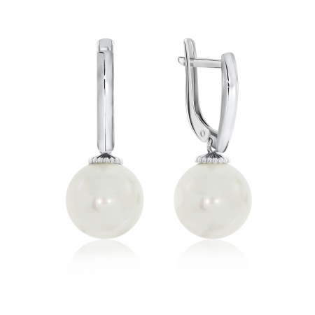 Купить оптом серьги из серебра с жемчугами 2340240821 от Krasnoe