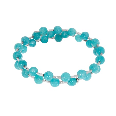 Купить оптом браслет из серебра с проволока (с памятью)ом и агатами 4340659424-77 от Krasnoe