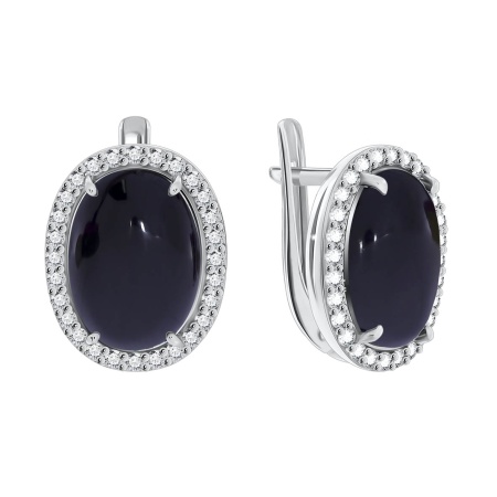 Купить оптом серьги из серебра с агатами и фианитами 2340390253-20 от Krasnoe