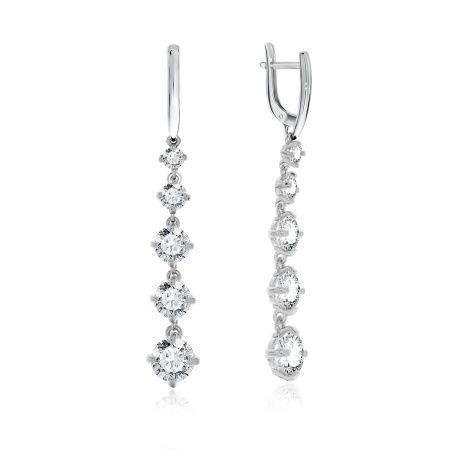 Купить оптом серьги из серебра с фианитами 2340200693 от Krasnoe