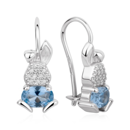 Купить оптом серьги из серебра с ситаллами и фианитами 2340С36510л-71 от Krasnoe