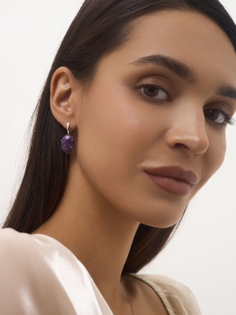 Купить оптом серьги из серебра с чароитами 2340461944 от Krasnoe